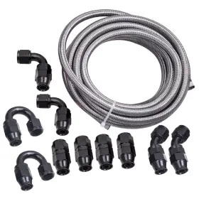 5xsgtm Bfo 10an 20ft An-10 Stainless Steel Ptfe Fuel Line Fitting Hose Kit New
