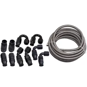 6mwc48 Bfo 8 An8 Black Nylon Braided Ptfe Fuel Hose Line 20ft 10 Fittings E85 5000 Psi 6mwc48 Bfo 8 An8 Black Nylon Braided Ptfe Fuel Hose Line 20ft 10 Fittings E85 5000 Psi