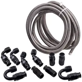 6mzdcl Bfo 20ft An6 -6an Ptfe Braided Oil Fuel Line Fitting Hose 10pcs End Adaptor Kit