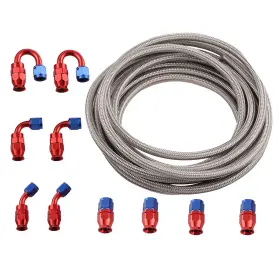 8r3f6y Bfo An6 20ft -6an Braided Stainless Steel Fuel Hose And Oil/gas/fuel Fittings Kit