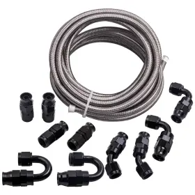 9fajks Bfo 20ft An6 -6an Ptfe Braided Oil Fuel Hose Line Fittings And Adaptor Set