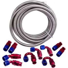 A9vr06 Bfo 20ft An8 8an Stainless Steel Braided Gas Oil Fuel Line Hose Swivel Fitting A9vr06 Bfo 20ft An8 8an Stainless Steel Braided Gas Oil Fuel Line Hose Swivel Fitting