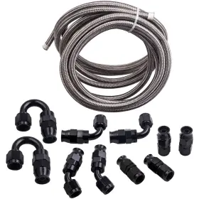 Az4er6 Bfo 6an -6an Stainless Steel Ptfe Fuel Line 20ft 10 Fittings Hose Kit E85 Silver New