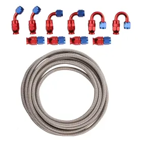 B67gdp Bfo An6 Stainless Steel Braided Ptfe Gas Oil Fuel 20ft 10 Fittings E85 Ethanol B67gdp Bfo An6 Stainless Steel Braided Ptfe Gas Oil Fuel 20ft 10 Fittings E85 Ethanol