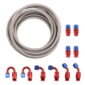 El9icm Bfo An6 Stainless Steel Braided Ptfe Gas Oil Fuel 20ft 10 Fittings E85 Ethanol