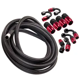 F6hc5e Bfo An8 -8an Nylon Steel Braided Oil Fuel Line Hose End Fitting Adaptor Kit 16ft Red F6hc5e Bfo An8 -8an Nylon Steel Braided Oil Fuel Line Hose End Fitting Adaptor Kit 16ft Red