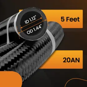 F8nycb Bfo An20 An16 Stainless Steel Nylon Braided Fuel Line Oil Hose 5 Feet 20-an 16-an