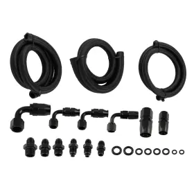 Fc6m48 Bfo Black Power Steering Oil Line Kit -6an -10an Universal Remote Reservoir 3ft Set