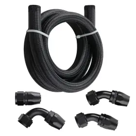Bfo G5lxdh 16an Hose Fuel Line 5 Feet With Nylon Braided Hoses 90 Degree 45 Set