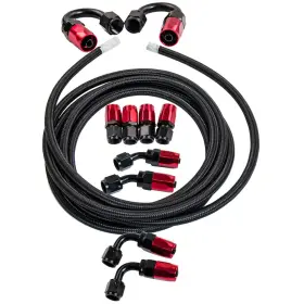 G78tkp Bfo 6an 16ft Black Nylon E85 Fuel Oil Line 10 Fittings Hose Kit 1000 Psi