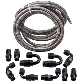 An6-6an Bfo Gdxh1s 20ft Nylon Stainless Steel Ptfe Oil Fuel Line And Fitting Hose Kit