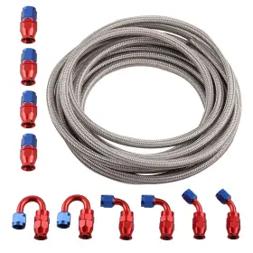 I71aks Bfo An6 Stainless Steel Braided Ptfe Gas Oil Fuel 20ft 10 Fittings E85 Ethanol