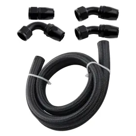 Inbl4y Bfo 16an Hose Fuel Line 5 Feet With Nylon Braided Hoses 90 Degree 45 1pc