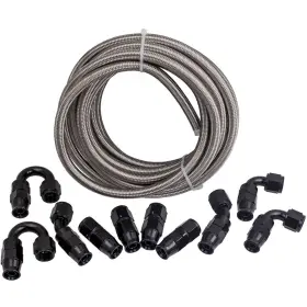 Bfo M2arep 20ft 8an Ptfe Braided Fuel Oil Line Hose An8 End Fitting Black
