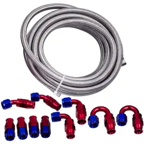 Bfo N8qpey 8an 20ft Ptfe Stainless Steel Braided Fuel Gas Oil Line Hose Assembly Kit