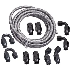 N9i2mo Bfo An10 -10an Fitting Stainless Steel Ptfe Braided Oil Fuel Hose Line Kit 20ft