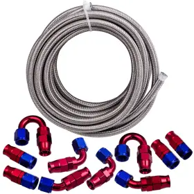 Nlv1q5 Bfo 20ft -8an Ptfe Stainless Steel Braided Oil Line Hose An8 Fitting Ends Universal