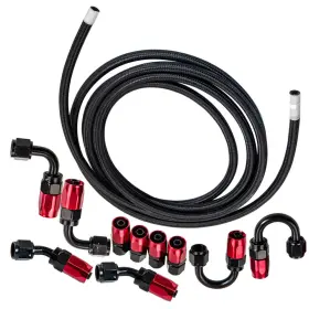 Nw1p94 Bfo An6 16ft Stainless Steel Braided Fuel Hose Oil Line Fitting Straight Degree