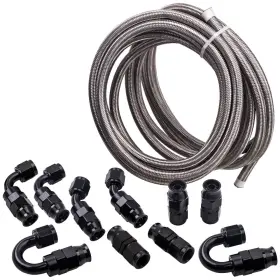 Nxs4bl Bfo 20ft An6 6an Stainless Steel Ptfe Oil Gas Fuel Line Black Fitting E85 Ethanol Nxs4bl Bfo 20ft An6 6an Stainless Steel Ptfe Oil Gas Fuel Line Black Fitting E85 Ethanol