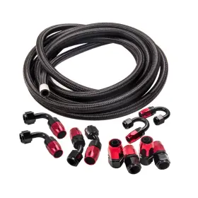 P45l18 Bfo An8 Nylon Steel Braided Oil Fuel Line Hose End Fitting Adaptor Kit 16ft Safe