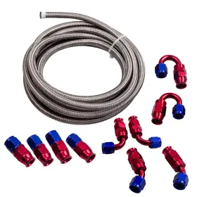 Qmd1ic Bfo 20ft An6 -6an An-6 Fitting Steel Nylon Braided Oil Fuel Hose Line 1000 Psi