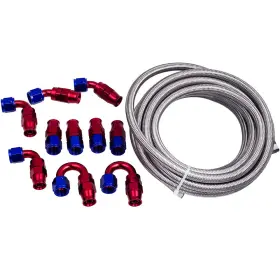 Qp4von Bfo An8 8an 20ft Steel Ptfe Braided Oil Fuel Line Hose Red End Fitting Adaptor Kit Qp4von Bfo An8 8an 20ft Steel Ptfe Braided Oil Fuel Line Hose Red End Fitting Adaptor Kit
