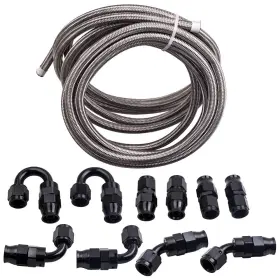 Qwyo9c Bfo 6an -6an Stainless Steel Ptfe Fuel Line 20ft With 10 Fittings Hose Kit E85