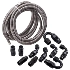 R0tg4v Bfo 6an -6an Stainless Steel Ptfe Fuel Line 20ft With 10 Fittings Hose Kit E85