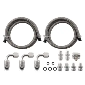 R39lgb Bfo Ptfe Power Steering Line Kit 3ft Stainless Steel High Pressure Silver Universal