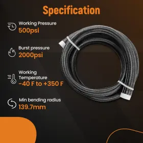 Rozk1i Bfo 5ft Hose Nylon Stainless Steel Braided Cpe Oil Fuel Line 16an An16 1pc Safe Rozk1i Bfo 5ft Hose Nylon Stainless Steel Braided Cpe Oil Fuel Line 16an An16 1pc Safe