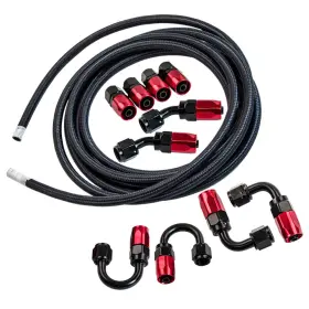 T93wbj Bfo 16ft An6 Nylon Stainless Steel Braided Oil Fuel Line Hose And End Fitting Kit