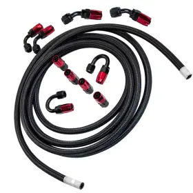 T9wdyn Bfo 6an An-6 Fitting Stainless Steel Nylon Braided Oil/fuel Hose Line 16ft Kit New