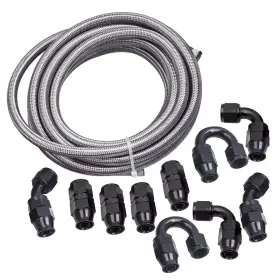 Tg8swu Bfo An10 20ft Braided Stainless Steel Feed/return Hose Oil/gas/fuel 10 Fittings Kit Tg8swu Bfo An10 20ft Braided Stainless Steel Feed/return Hose Oil/gas/fuel 10 Fittings Kit