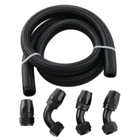 W60875 Bfo 16an Hose Fuel Line 5 Feet With Nylon Braided Hoses 90 And 45 Degree New W60875 Bfo 16an Hose Fuel Line 5 Feet With Nylon Braided Hoses 90 And 45 Degree New