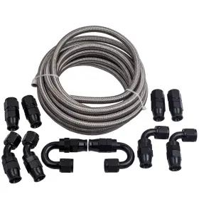 Y2r1o6 Bfo 20 Feet 8 An -8an An8 Black Ptfe Braided Fuel /oil/ Gas Line Hose Y2r1o6 Bfo 20 Feet 8 An -8an An8 Black Ptfe Braided Fuel /oil/ Gas Line Hose