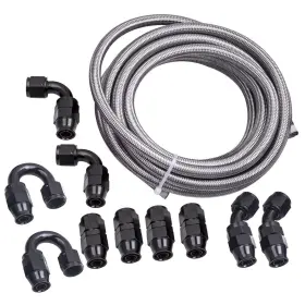 Ybvt78 Bfo 10an 20ft An-10 Stainless Steel Ptfe Fuel Line Fitting Hose Kit New