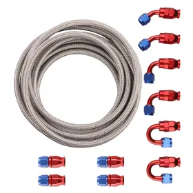 Yk4xa6 Bfo An6 High Pressure Oil Fuel Line 20ft Braided Hose Kit With Aluminum Fittings Yk4xa6 Bfo An6 High Pressure Oil Fuel Line 20ft Braided Hose Kit With Aluminum Fittings