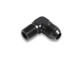 14692 Big End Performance 3/8in Npt To 6an Black 90 Degree Adapter 14692 Big End Performance 3/8in Npt To 6an Black 90 Degree Adapter