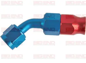 23641 Big End Performance Ptfe Alum Red/blue Hose 6an 45 Degree