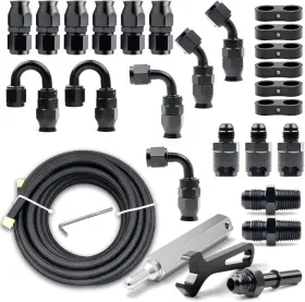 Md8m6anptfetz Branded 6an Ptfe Fuel Line Kit Nylon Stainless Steel Braided Hose Ls Swap Efi E85