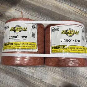 170x7200-2b Bridon Black Gold Twine 170 X 7200 2 Spools Hay Baling Orange
