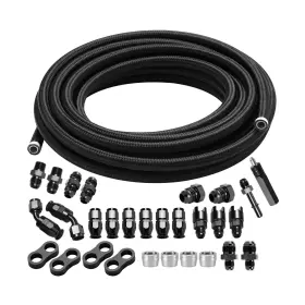 Np29-625 Brifitor 3/8 Inch 6an 25ft Ls Swap Fuel Line Kit Efi E85 Hose Fitting Nylon Sta