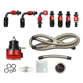 Ch0438 Carautopartshome New Universal Adjustable Fuel Pressure Regulator Gauge Kit An 6 Fitting End