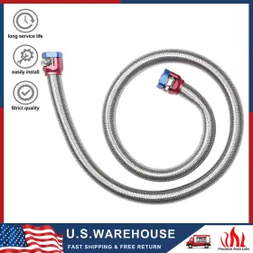 Gsl1008 Carbole High Performance Universal Stainless Steel Braided Fuel Line 3/8 In 3 Ft Length