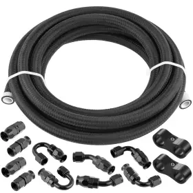 Af-fl620pt13k Carmotor4 6an Ptfe Fuel Line Kit An6 E85 Nylon Braided Hose 20ft 5/16inch Id B04 Pa