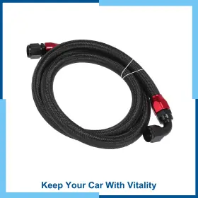 An10 Carpopart 726215630435 Universal Pack 1 4.6ft Fitting Alloy Nylon Braided Oil Fuel Hose Line Kit