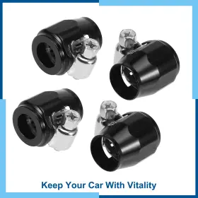 Carpopart 726215636826 Universal Pack 4 An4 Hex Car Hose Finisher Clamp Fitting Oil Fuel Water Tube