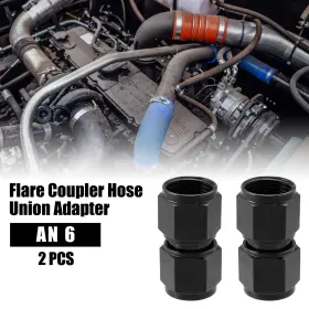 10an Carpopart 743151953602 2 Pcs Female Straight Swivel Coupler Fitting Adapter Aluminium Alloy
