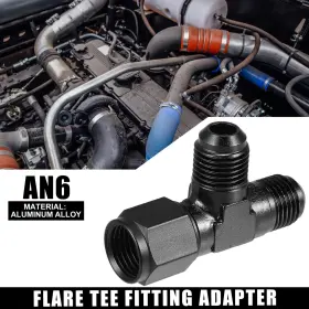 Carpopart 745065250952 An6 Male Flare Tee Fitting Female Swivel On Run Adaptor T Pipe Black