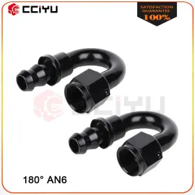 Z83340801g Cciyu 2pcs 180 Degree Push Lock Hose End Fitting Fuel Oil Gas 6 An Z83340801g Cciyu 2pcs 180 Degree Push Lock Hose End Fitting Fuel Oil Gas 6 An
